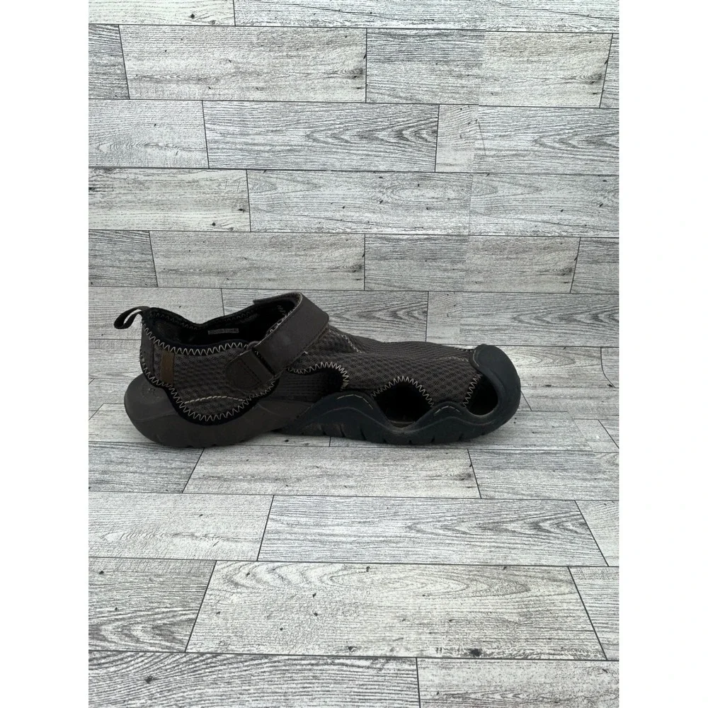 Crocs Swiftwater Mesh Sandals Men Sz 13 Espresso Black Sport Water Shoes 15041